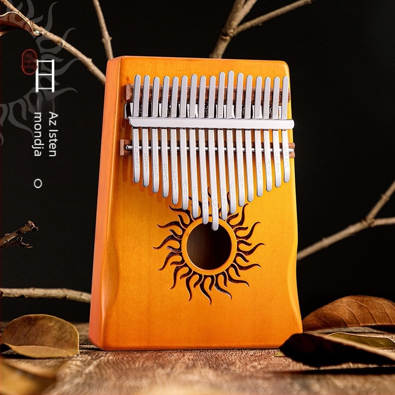 Huashu Kalimba (ujj-zongora) - 17 hang, juharfából készült, kezdő hangszer