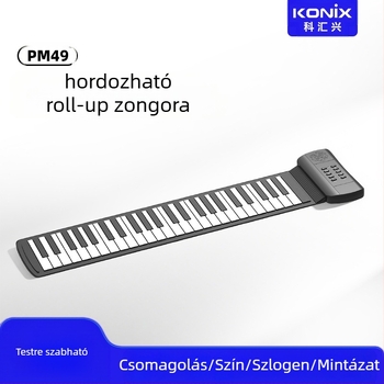 Zongora PM49 — 49 billentyű, szilikon, hordozható, kezdőknek