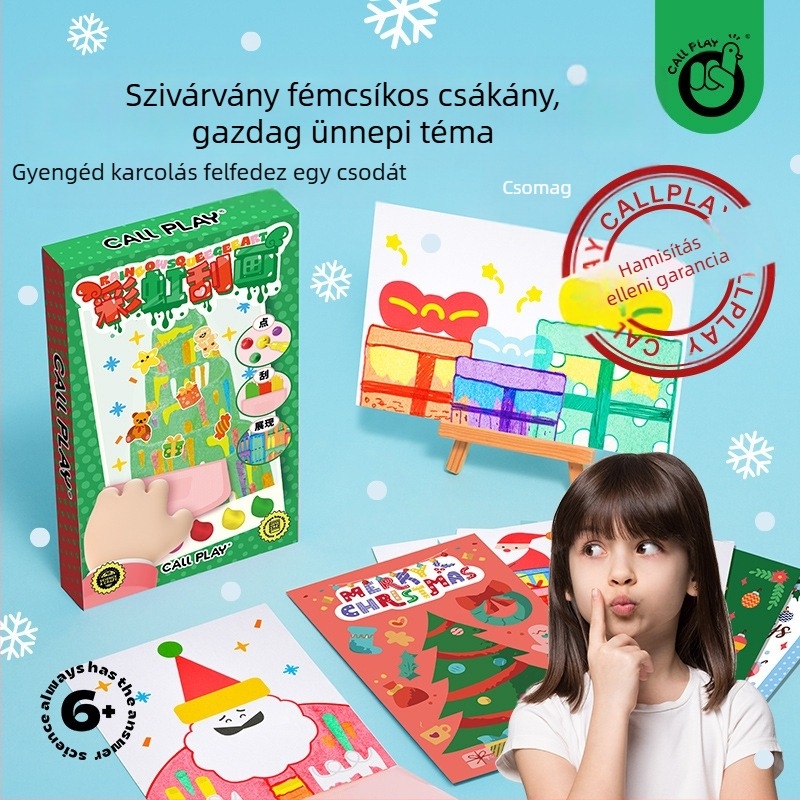 Answer Duck DIY Scrap Art készlet gyerekeknek – papíralapú kézműves készlet, tartalmaz könyvjelzőt és képeslapot, 3-6 éveseknek, csomagolás: karton doboz