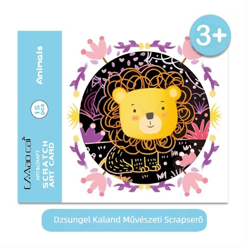 Answer Duck DIY Scrap Art készlet gyerekeknek – papíralapú kézműves készlet, tartalmaz könyvjelzőt és képeslapot, 3-6 éveseknek, csomagolás: karton doboz