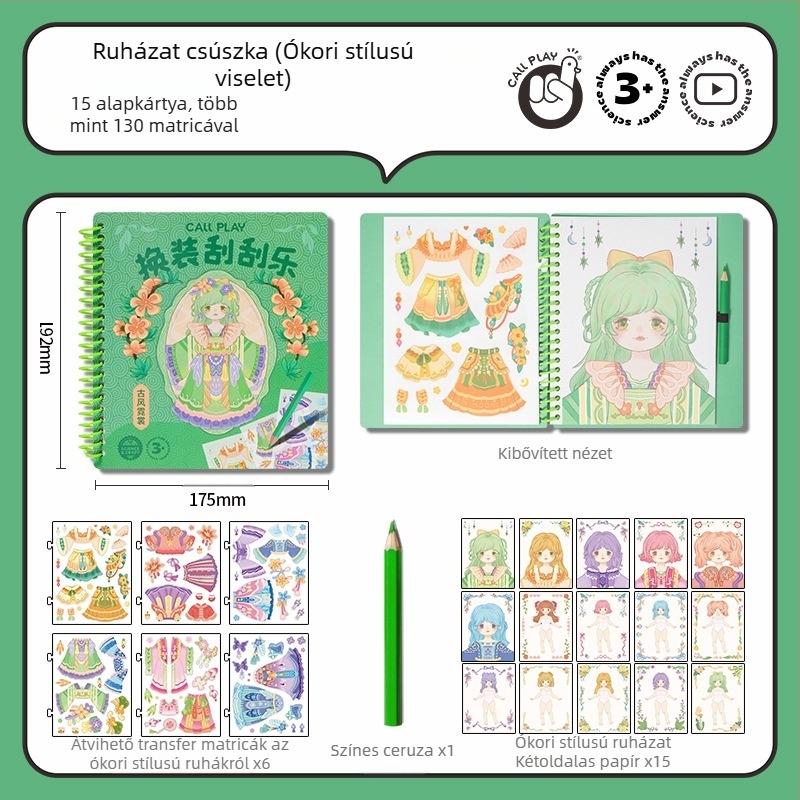 Answer Duck DIY Scrap Art készlet gyerekeknek – papíralapú kézműves készlet, tartalmaz könyvjelzőt és képeslapot, 3-6 éveseknek, csomagolás: karton doboz