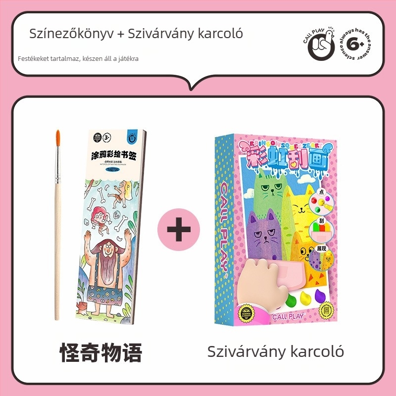 Answer Duck DIY Scrap Art készlet gyerekeknek – papíralapú kézműves készlet, tartalmaz könyvjelzőt és képeslapot, 3-6 éveseknek, csomagolás: karton doboz