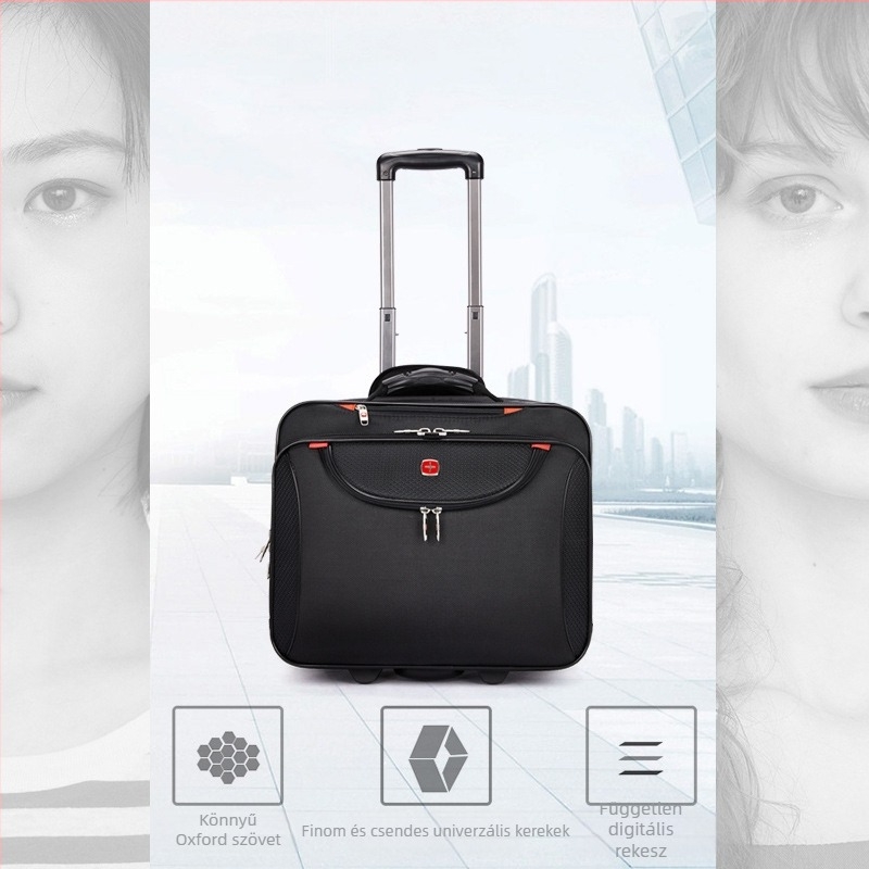 Multifunkcionális gurulós utazótáska Oxford anyagból, vízálló, cipzáras nyitás, modell 888#, üzleti utazásokhoz