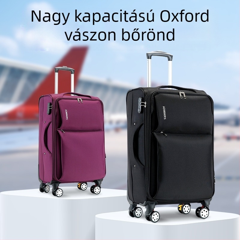 Unisex Oxford vászon bőrönd univerzális kerekekkel, cipzáros nyitás, 5,5 kg, szabványos kombinációs zár