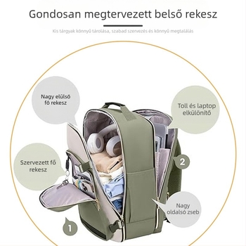 Oxford anyagú utazó hátizsák, kompatibil 16 hüvelykes laptophoz, kapacitás 36–55 L, görbült vállpántok, szabadtéri aktív stílus