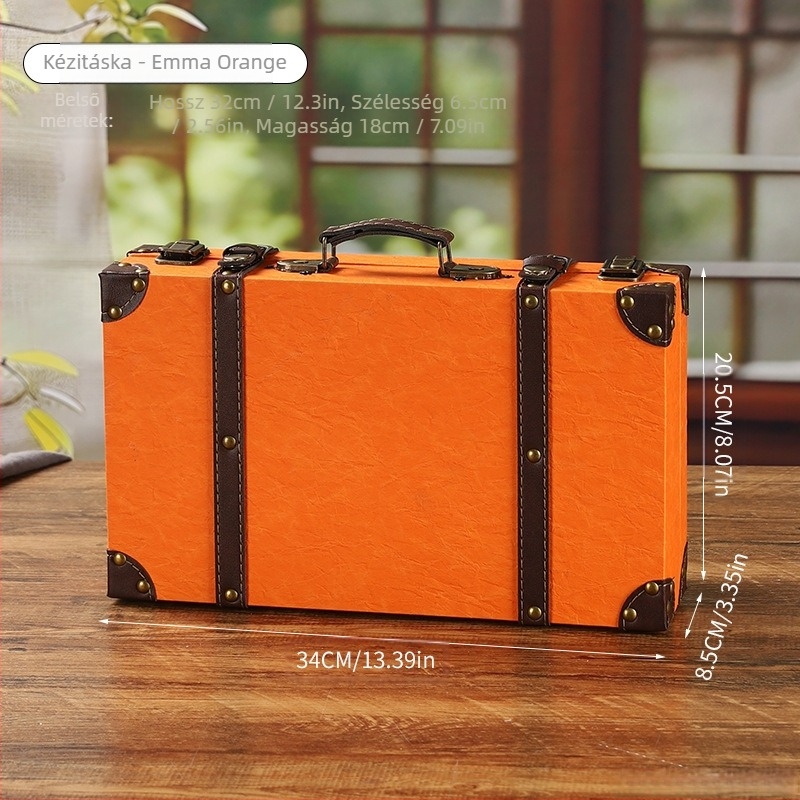 Fából készült tároló doboz, 1120A modell, hordozható, porálló, kapacitás 0–5 L, fénykép rekvizitként és vitrínhez