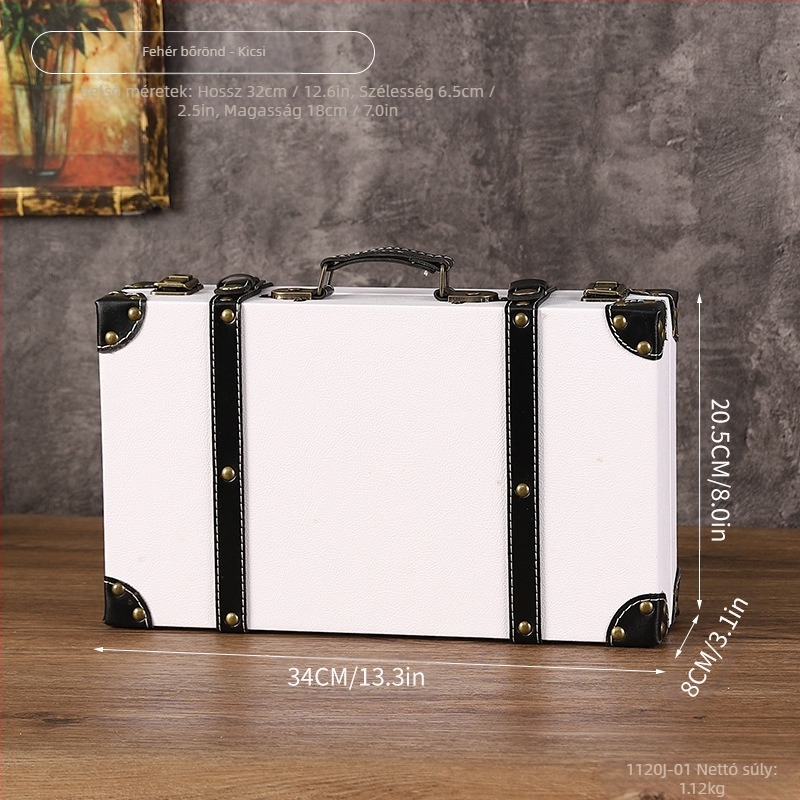 Fából készült tároló doboz, 1120A modell, hordozható, porálló, kapacitás 0–5 L, fénykép rekvizitként és vitrínhez