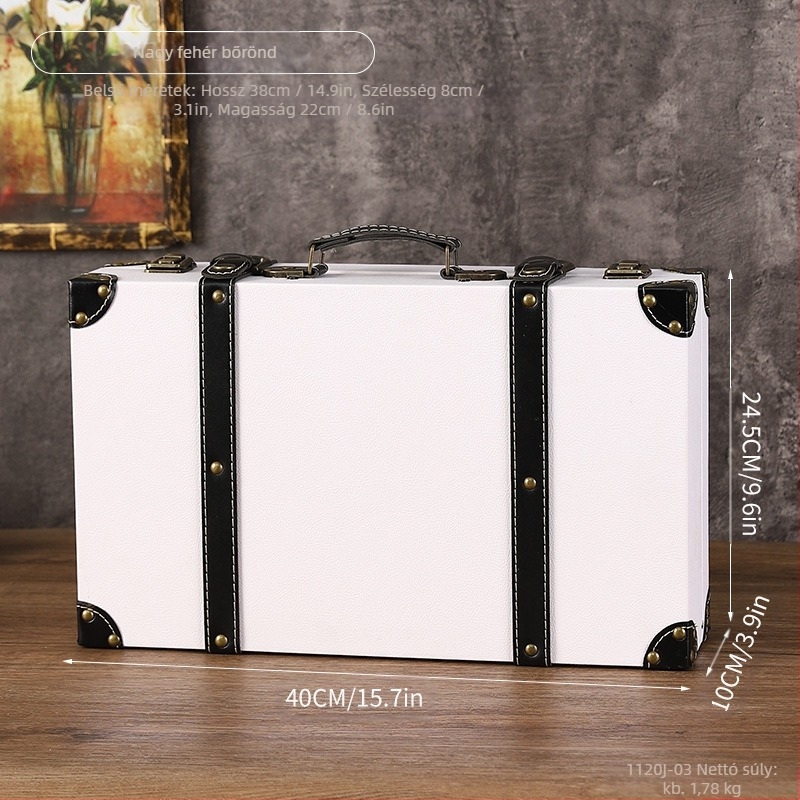 Fából készült tároló doboz, 1120A modell, hordozható, porálló, kapacitás 0–5 L, fénykép rekvizitként és vitrínhez