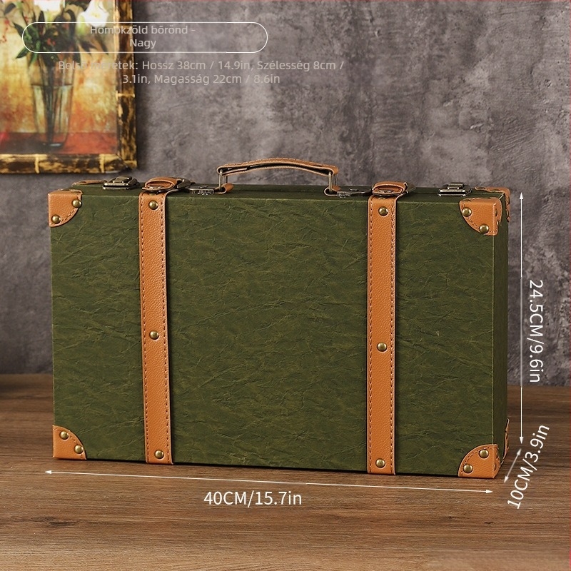 Fából készült tároló doboz, 1120A modell, hordozható, porálló, kapacitás 0–5 L, fénykép rekvizitként és vitrínhez