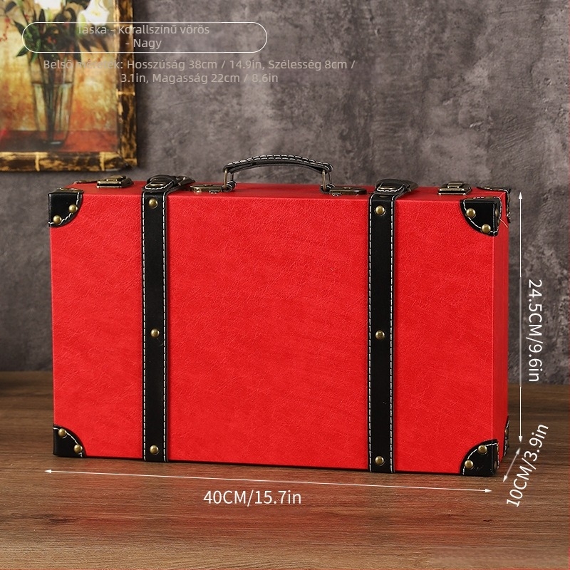 Fából készült tároló doboz, 1120A modell, hordozható, porálló, kapacitás 0–5 L, fénykép rekvizitként és vitrínhez