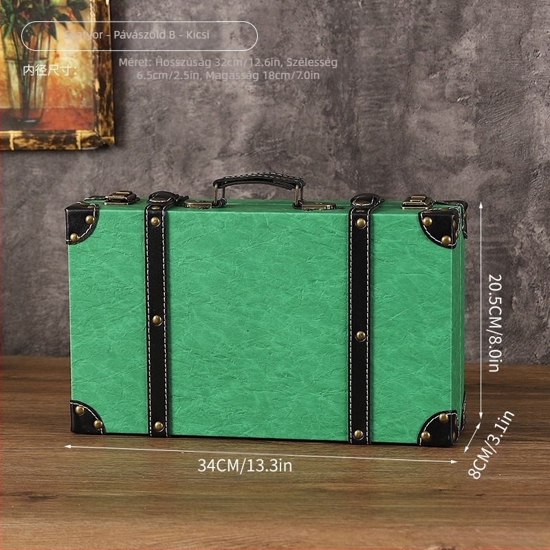 Fából készült tároló doboz, 1120A modell, hordozható, porálló, kapacitás 0–5 L, fénykép rekvizitként és vitrínhez