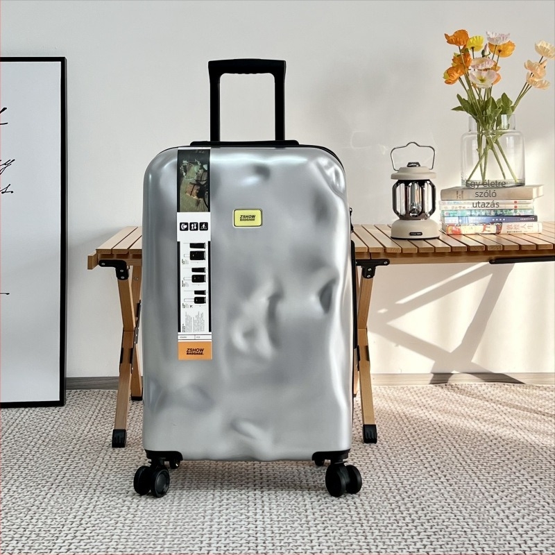 Repülőgép-kerekű utazótáska, ABS+PC, cipzáras nyitás, 3 kg, vízálló, hagyományos kombinációs zár