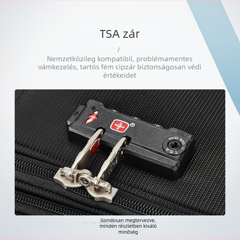 Utazó koffert univerzális kerekekkel, TSA kombinációs zár, Oxford vászon külső, bővíthető, 3,1 kg