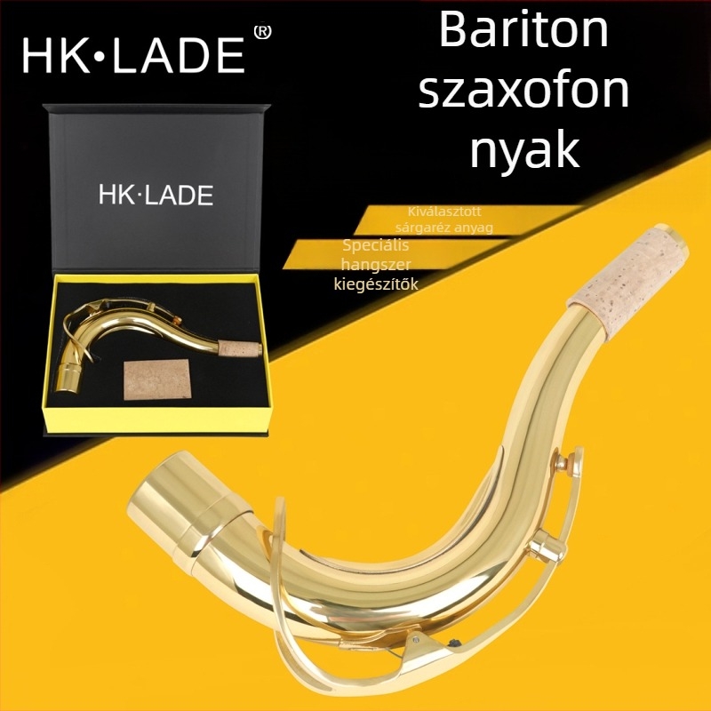 Tenor szaxofon nyak – ívelt, sárgaréz HK-2