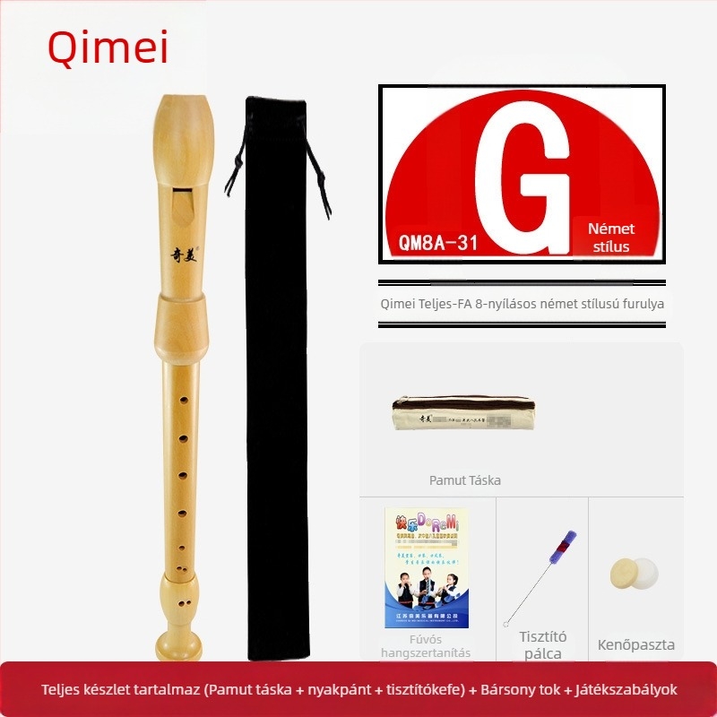 Qimei teljesen fa klarinét nyolclyukas, német rendszer, barokk stílus