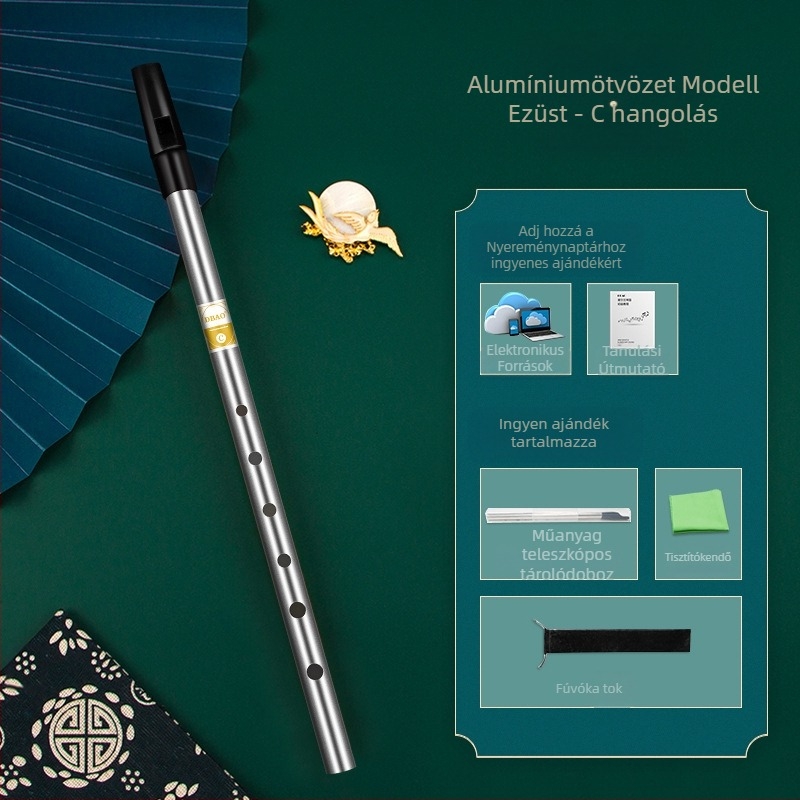 Ír síp-flöte, hatlyukas, test réz-gyanta-alumínium ötvözet, C és D kulcsok