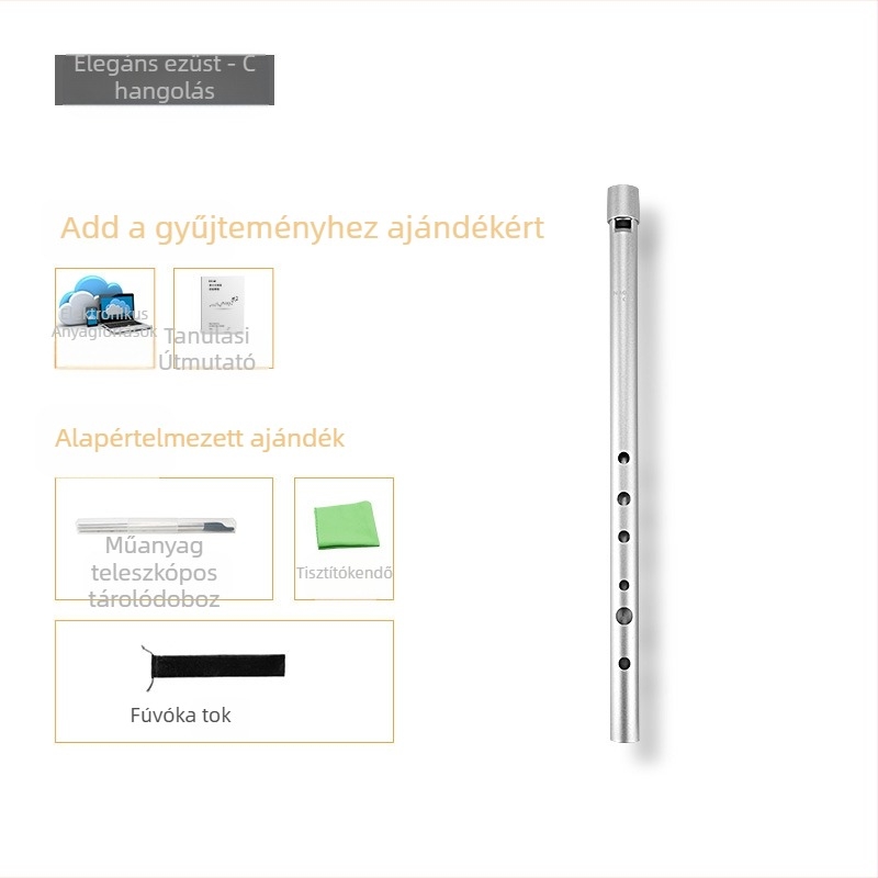Ír síp-flöte, hatlyukas, test réz-gyanta-alumínium ötvözet, C és D kulcsok
