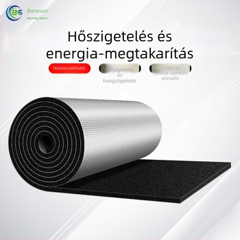 Öntapadós alumíniumfólia szigetelés tetőkhöz – lángálló, hő- és hangszigetelés, 0,035 W/mK hővezetés, B1 osztály, üzemhőmérséklet 200°C, mikroporózus tekercs