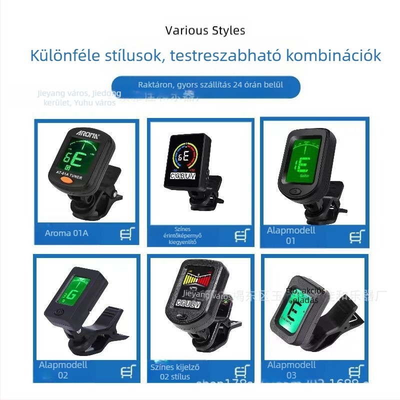 Multi hangszeres hangoló – AT-01A, Anoma, kompatibilis folk gitárhoz, hegedűhöz, guzhenghez, pipa és erhu-hoz