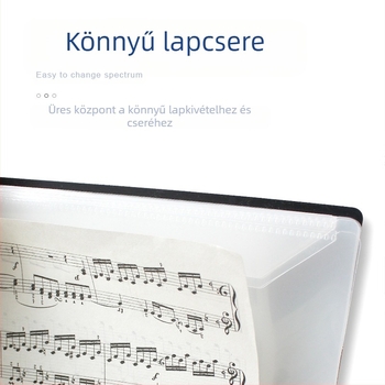 Zongorához való kotta-mappa kivágott dizájnnal, állítható, tükröződésmentes PP anyagból, modell FB-02