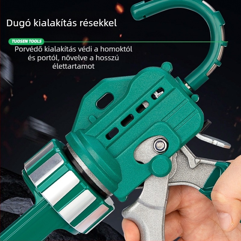 XTUOSEN Strukturális ragasztópisztoly ajtók és ablakok közti fugákhoz – félhengeres kivitel, megerősített gumírozott kézfej, 0,81 kg