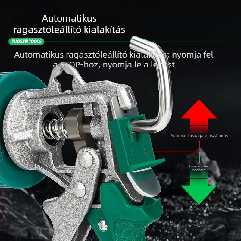 XTUOSEN Strukturális ragasztópisztoly ajtók és ablakok közti fugákhoz – félhengeres kivitel, megerősített gumírozott kézfej, 0,81 kg