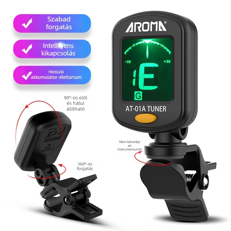 Arnoma AT-01A Univerzális elektronikus hangoló metronommal gitárhoz, ukulelehez és hegedűhöz, változó tónus