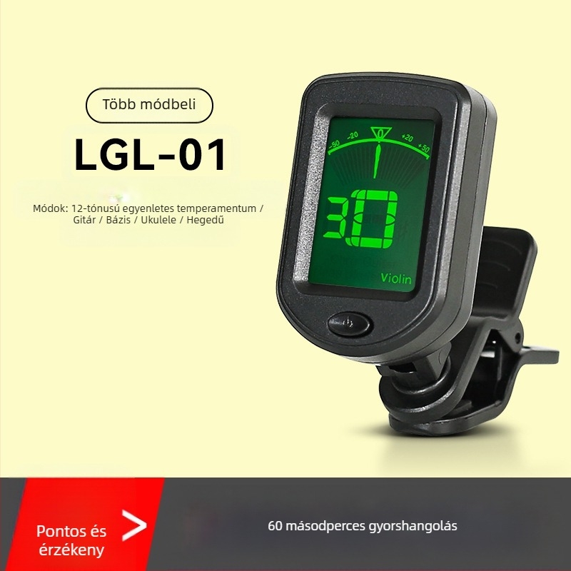 Arnoma AT-01A Univerzális elektronikus hangoló metronommal gitárhoz, ukulelehez és hegedűhöz, változó tónus