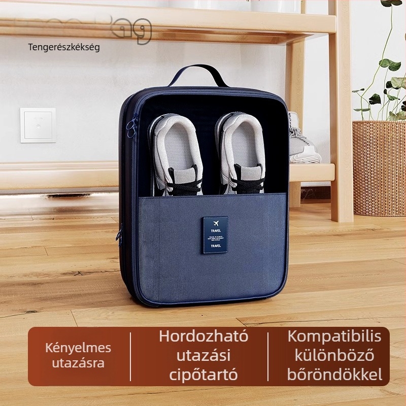 Utazási cipő tároló táska — Twill anyag, modern minimalista stílus, márka Step Ashore, kategória: cipővédők és táskák, 2025 tavaszán debütál.