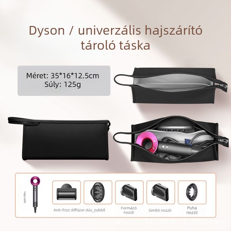 Hajszárító tároló táska - Dyson-kompatibilis, PU anyag, kézitáska stílus, sokoldalú, utazáshoz