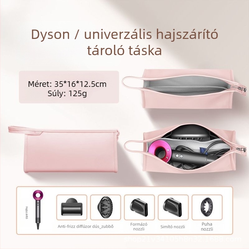 Hajszárító tároló táska - Dyson-kompatibilis, PU anyag, kézitáska stílus, sokoldalú, utazáshoz