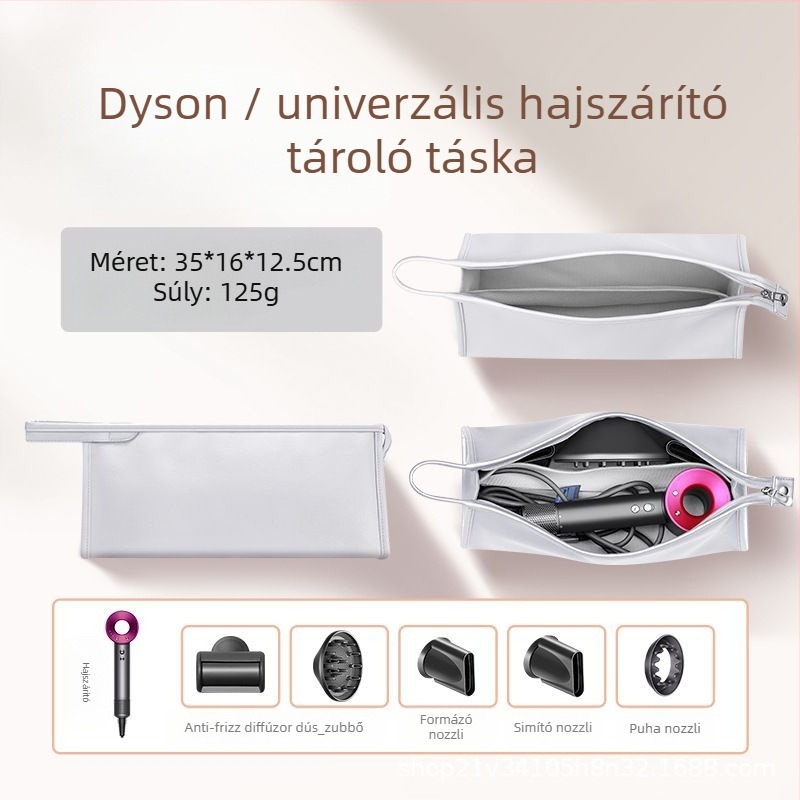 Hajszárító tároló táska - Dyson-kompatibilis, PU anyag, kézitáska stílus, sokoldalú, utazáshoz
