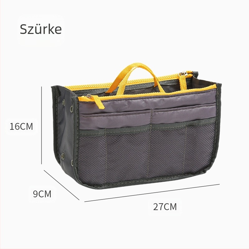 Kozmetikai táska, modell 111, kocka alakú, poliészter, dupla cipzárral, többfunkciós utazáshoz