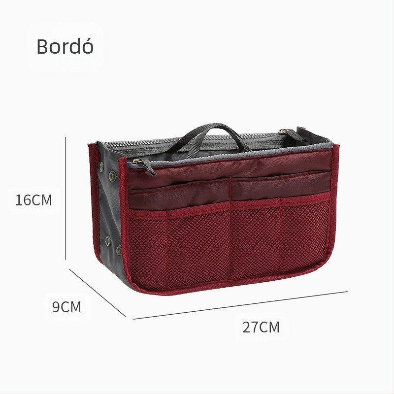 Kozmetikai táska, modell 111, kocka alakú, poliészter, dupla cipzárral, többfunkciós utazáshoz