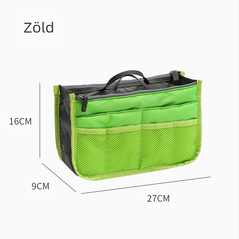 Kozmetikai táska, modell 111, kocka alakú, poliészter, dupla cipzárral, többfunkciós utazáshoz