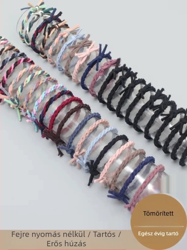 Hajkiegészítő - csomózott hajkötél, vegyes anyagok, kézzel készített, természetes stílus