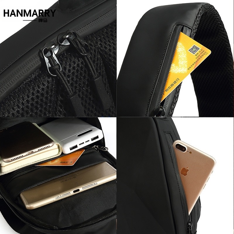 Férfi mellkas táska, Oxford anyag, vízálló, üzleti utazási stílus, poliészter bélés