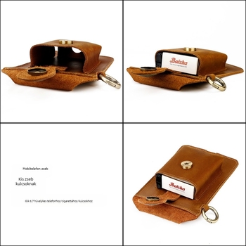 Férfi bőrtáska derékra, Modell 6103, első réteg marhabőr, kopásálló, egyszínű, derékszíj