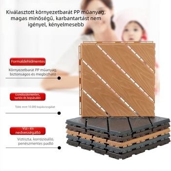 PP műanyag összeszerelhető padló, faerezetes mintázat, modern egyszerű stílus, fertőtlenítő hatású, folyosóra