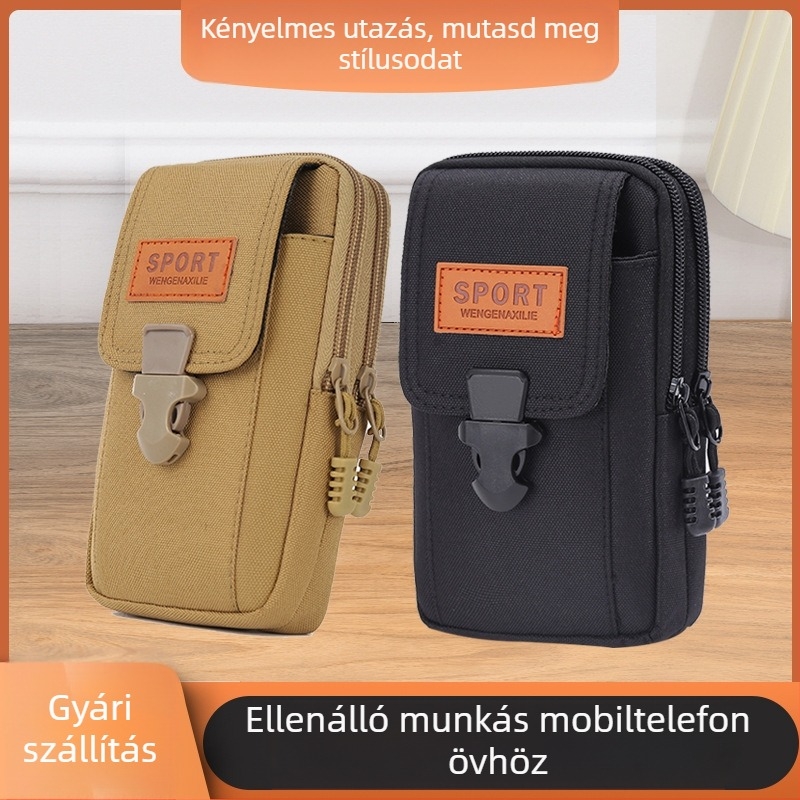 Férfi deréktáska – Oxford anyag, lélegző, kopásálló, poliészter bélés, márka YZPJ