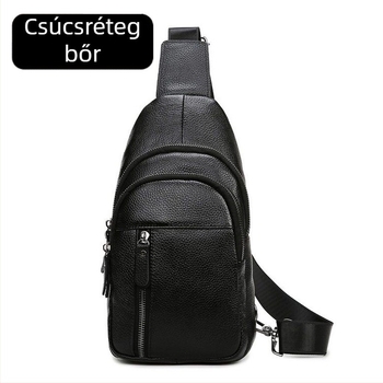Férfi bőr chest bag felső réteg marhabőrrel, városi minimalist stílus, crossbody dizájn, 8 hüvelykes eszközt befogad, poliészter bélés, DIVECEN