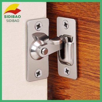 Rozsdamentes acél ajtózár 90°-os sarokzár, modell 00038, alkalmas szekrényekhez és gardróbokhoz, Sidibao