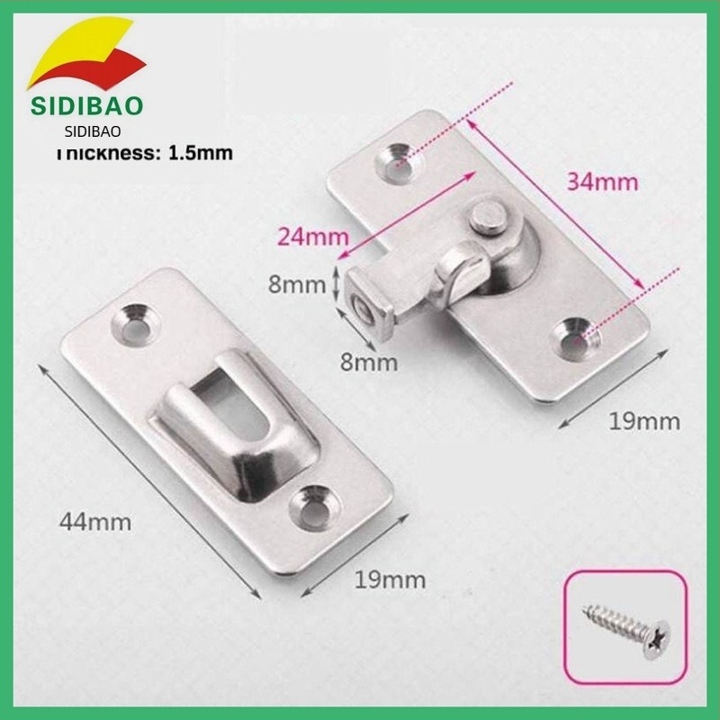 Rozsdamentes acél ajtózár 90°-os sarokzár, modell 00038, alkalmas szekrényekhez és gardróbokhoz, Sidibao