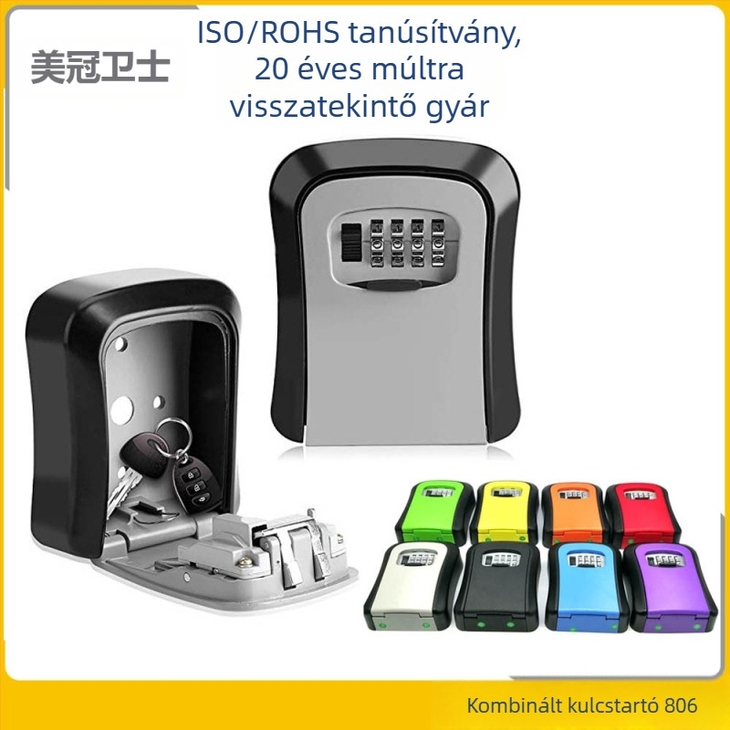 Kulcsstartó doboz kódzárral – Mechanikus, Alumíniumötvözet, Modell 806, Champions márka, Kulcsok tárolására, Modern minimalista stílus