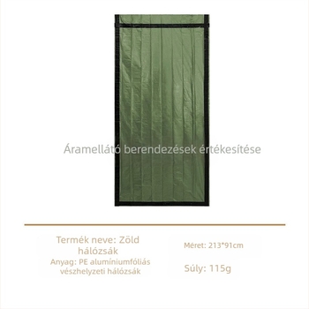 Longxuan Túrázáshoz és túléléshez szükséges vészhelyzeti hálzsák – Meleg hálzsák PE alumínium fóliával | Modell: Warm sleeping bag | Anyag: PE alumínium fólia | Alkalmazási terület: Kemping