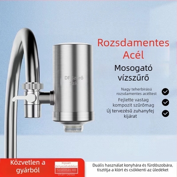 Előre szerelhető rozsdamentes acél víztisztító csaptelephez – cserélhető és mosható kerámia szűrővel; ultrafiltrációs membrán, 1. szintű szűrés, 0–38°C, víznyomás 0.1–0.4 MPa, 1000 L/nap
