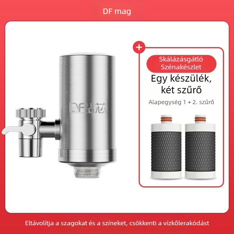 Előre szerelhető rozsdamentes acél víztisztító csaptelephez – cserélhető és mosható kerámia szűrővel; ultrafiltrációs membrán, 1. szintű szűrés, 0–38°C, víznyomás 0.1–0.4 MPa, 1000 L/nap