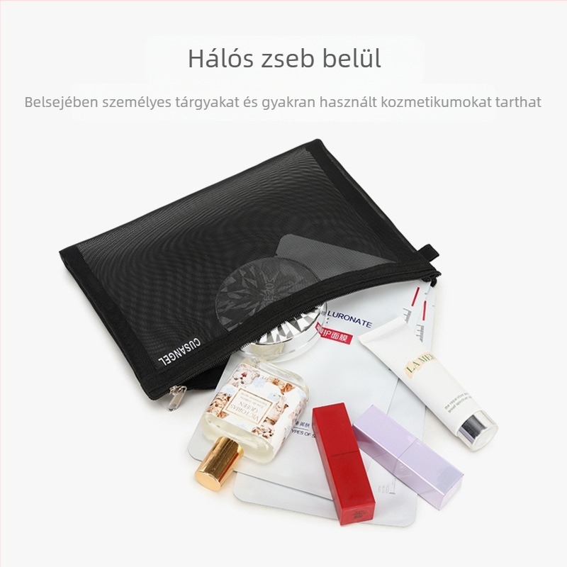 Átlátszó női hátizsák TPU-ból, vízálló, cipzáras záródás, belső cipzáras zseb, belső réteg