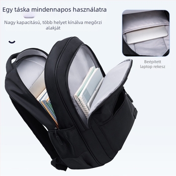 Oxford vászon hátizsák, légáteresztő, nagy kapacitású, gimnázium és egyetemista diákok számára