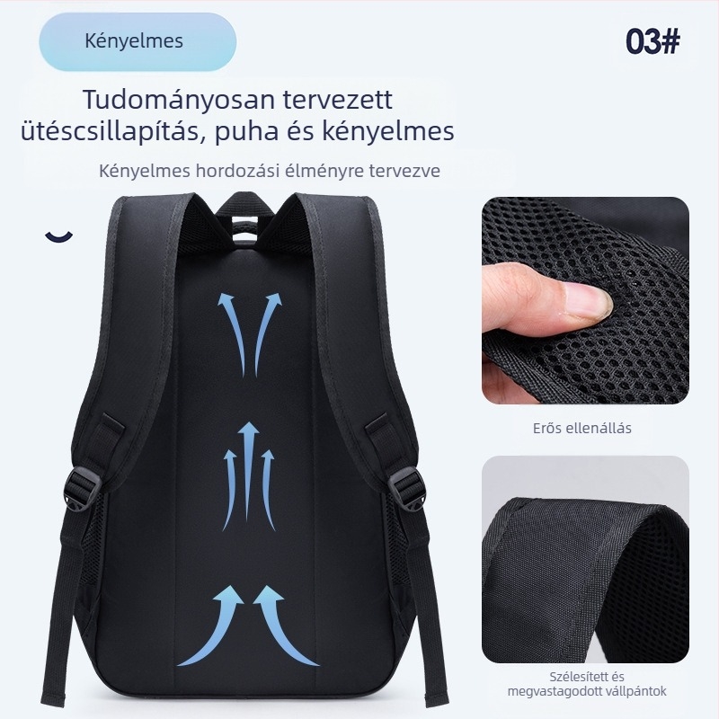 Oxford vászon hátizsák, légáteresztő, nagy kapacitású, gimnázium és egyetemista diákok számára